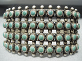 Wide Rare Vintage Native American Navajo Cerrillos Turquoise Sterling Silver Bracelet-Nativo Arts