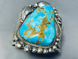 Heavy 140 Grams Vintage Native American Navajo #8 Turquoise Sterling Silver Bracelet Cuff-Nativo Arts