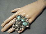 Biggest Native American #8 Turquoise Buffalo Sterling Silver Ring-Nativo Arts