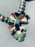 Dancing Kachina Vintage Native American Zuni Turquoise Sterling Silver Necklace-Nativo Arts