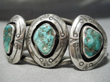 Museum Vintage Native American Navajo Cerrillos Turquoise Sterling Silver Bracelet Old-Nativo Arts