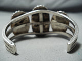 Amazing Vintage Native American Navajo 3 Kingman Turquoise Sterling Silver Bracelet-Nativo Arts