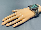 Hypnotic Vintage Native American Navajo Emma Linkin Important Turquoise Sterling Silver Bracelet-Nativo Arts