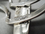 Native American One Of Best Vintage Santo Domingo Jimmy Calabaza Sterling Silver Coin Bracelet-Nativo Arts