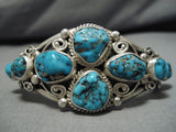 Important Verdy Jake Vintage Native American Navajo Turquoise Sterling Silver Bracelet Old-Nativo Arts