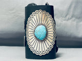 Detailed Matrix Native American Navajo Turquoise Sterling Silver Hand Wrought Ketoh Bracelet-Nativo Arts