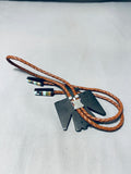 Native American Extraordinary Santo Domingo Turquoise Sterling Silver Bolo Signed-Nativo Arts