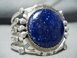 Impressive Navajo Native American Lapis Sterling Silver Bracelet-Nativo Arts