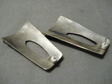 Authentic Vintage Native American Navajo Thomas Singer Turquoise Sterling Silver Earrings-Nativo Arts