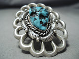 Tremendous Vintage Navajo Turquoise Sterling Silver Ring Native American Old-Nativo Arts