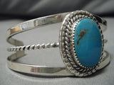 Exceptional Vintage Native American Navajo Blue Gem Turquoise Sterling Silver Native Bracelet-Nativo Arts