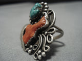 Rare Vintage Hopi Green Turquoise Native American Sterling Silver Ring Old-Nativo Arts