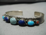 Quality Vintage Native American Navajo Spiderweb Turquoise Sterling Silver Bracelet Old-Nativo Arts