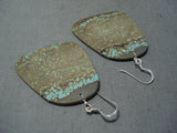 Native American Outstanding Santo Domingo #8 Turquoise Mine Sterling Silver Earrings-Nativo Arts