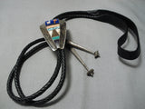 Quality Vintage Choctaw Fc Native American Laguna Sterling Silver Turquoisr Bolo Tie-Nativo Arts