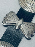Heavy Detailed 310 Grams Vintage Native American Navajo Sterling Silver Concho Belt-Nativo Arts