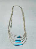 Exceptional Vintage Native American Navajo Turquoise Sterling Silver Necklace-Nativo Arts