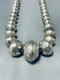 Longer Sturdy Vintage Native American Navajo Hand Tooled Sterling Silver Necklace-Nativo Arts