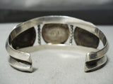Important Signed Vintage Native American Navajo Nhmss Turquoise Sterling Silver Bracelet Old-Nativo Arts