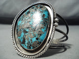Huge Old Morenci Turquoise Vintage Native American Navajo Sterling Silver Bracelet-Nativo Arts
