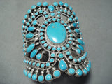 One Of The Best Native American Navajo Turquois Esterling Silver Bracelet-Nativo Arts