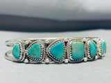 Rob Begay Native American Navajo Green Turquoise Sterling Silver Bracelet-Nativo Arts