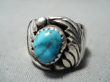 Authentic Vintage Native American Navajo Orville Tsinnie Turquoise Sterling Silver Ring Old-Nativo Arts