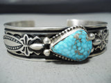 Authentic Albert Jake Native American Navajo Turquoise Sterling Silver Bracelet-Nativo Arts