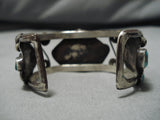 Rare Domed Turquoise Vintage Native American Navajo Sterling Silver Bracelet Old Cuff-Nativo Arts