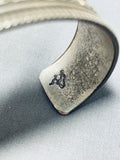 Precision Silver Work Artist Vintage Native American Navajo Sterling Silver Bracelet-Nativo Arts