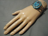 Stunning Vintage Native American Navajo Inlay Kachina Piaso Sterling Silver Bracelet-Nativo Arts