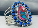 Glorious Native American Navajo Signed Multi Color Purple Opal Sterling Silver Bracelet-Nativo Arts