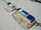 Opulent Vintage Native American Navajo Yazzie Turquoise Sterling Silver Necklace Old-Nativo Arts