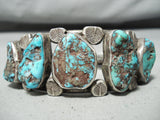 One Of The Best Vintage Museum Morenci Turquoise Native American Navajo Sterling Silver Bracelet-Nativo Arts