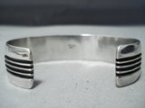 Incredible Vintage Native American Navajo Geomtric Turquoise Sterling Silver Channel Bracelet-Nativo Arts