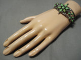 Native American One Of Best Vintage Mexican Gaspeite Sterling Silver Bracelet Old-Nativo Arts