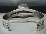 Stunning Vintage Native American Navajo Blue Diamond Turquoise Sterling Silver Bracelet-Nativo Arts