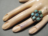 Huge Vintage Native American Navajo Royston Turquoise Snake Eyes Sterling Silver Ring-Nativo Arts