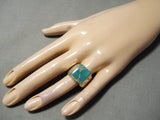 Exceptional Vintage Native American Zuni Royston Turquoise Sterling Silver Ring Old-Nativo Arts