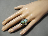 Intense Vintage Native American Navajo Royston Turquoise Sterling Silver Ring Old-Nativo Arts