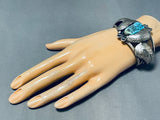 Ashley Family Vintage Native American Navajo Morenci Turquoise Sterling Silver Bracelet Signed-Nativo Arts