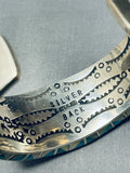 Southwest Rare Side Inlay Turquoise Sterling Silver Bracelet-Nativo Arts