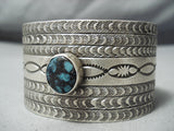 Landoll Benally Native American Navajo Godber Turquoise Sterling Silver Bracelet-Nativo Arts
