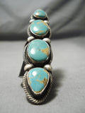 Tallest Craziest Vintage Native American Navajo Turquoise Sterling Silver Ring-Nativo Arts