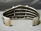 Heavy Thick Vintage Native American Navajo Turquoise Sterling Silver Rick Martinez Bracelet-Nativo Arts