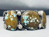 Bold One Of Best Vintage Native American Navajo #8 Turquoise Sterling Silver Bracelet-Nativo Arts