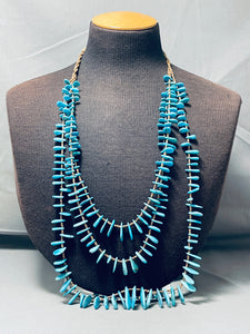 Vintage triple strand heishi turquoise on sale necklace