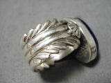 Important Navajo Lapis Sterling Silver Ring Native American-Nativo Arts