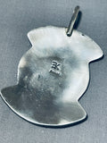 Interesting Vintage Signed Native American Navajo Sterling Silver Bear Pendant-Nativo Arts