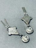 The Best Vintage Native American Navajo Blue Diamond Turquoise Sterling Silver Earrings-Nativo Arts